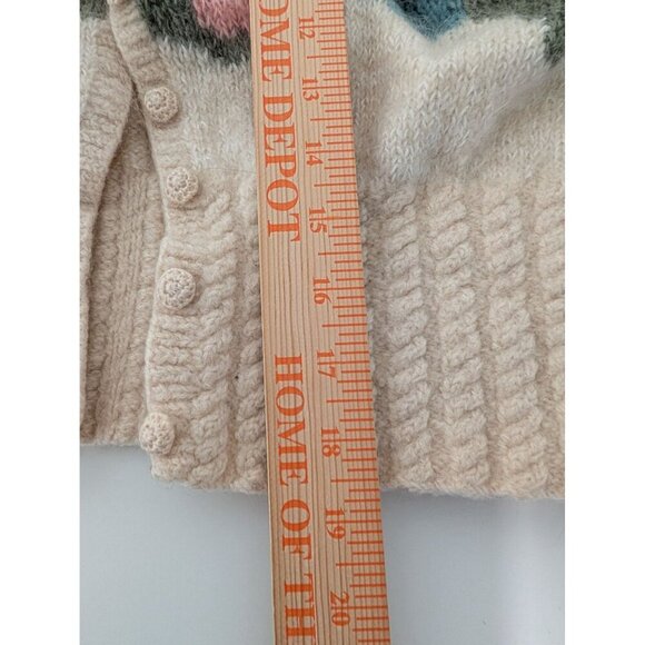 Talbots Floral Cardigan Womens Size Medium Cream Vintage V Neck Button Front - Picture 13 of 13